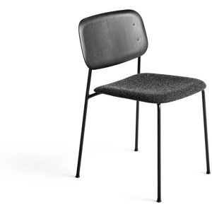 HAY Soft Edge 40 Chair w. Seat Upholstery SH: 47,5 cm - Hallingdal 180/Black Lacquered/Black Powder Coated Steel