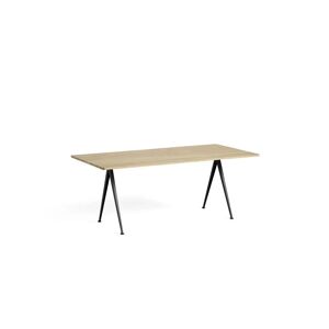 HAY Pyramide Table 02 190x85 cm - Black Powder Coated Steel/Matt Lacquered Oak