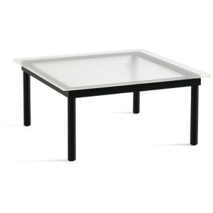 HAY Kofi Table 80x80 cm - Black Solid Oak / Clear Reeded Glass