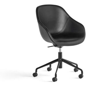 HAY AAC155 Drejestol About A Chair SH: 44 cm - Black Powder Coated Aluminium/Sierra SI1001