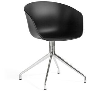 HAY AAC 20 About A Chair SH: 46 cm - Polished Aluminium/Black