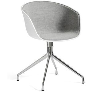 HAY AAC 20 About A Chair Front Upholstery SH: 46 cm - Polished Aluminium/White/Remix 123