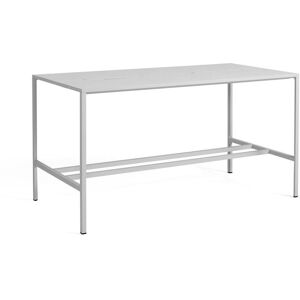 HAY New Order High Table 200x100 cm - Light Grey Powder Coated / Grey Linoleum