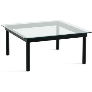 HAY Kofi Table 80x80 cm - Black Solid Oak / Clear Glass