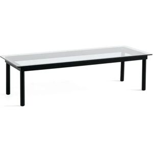 HAY Kofi Table 140x50 cm - Black Solid Oak / Clear Glass