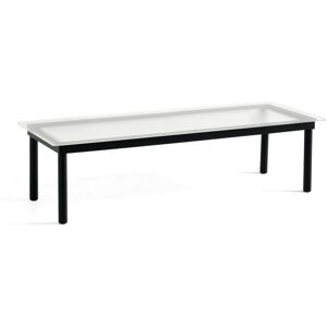 HAY Kofi Table 140x50 cm - Black Solid Oak / Clear Reeded Glass