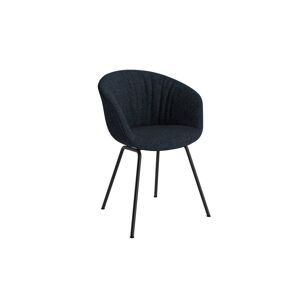 HAY AAC27 Soft About a Chair Spisebordsstol Fuldpolstret m. Armlæn SH: 46 cm - Black Powder Coated Steel/Fairway Dark Blue 308-288
