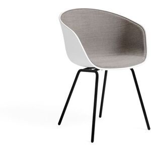 HAY AAC 26 About A Chair SH: 46 cm - Black Powder Coated Steel/White/Remix 242 Front Upholstery