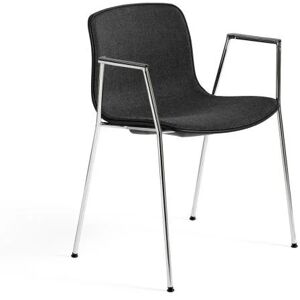 HAY AAC 18 About A Chair Front Upholstery SH: 46 cm - Chromed Steel/Black/Remix 173