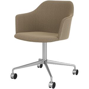 &Tradition HW40 Rely Upholstered Armchair w. 4 Star Swivel Base & Wheels SH: 45,5 cm - Re-Woll 218/Polished Aluminium