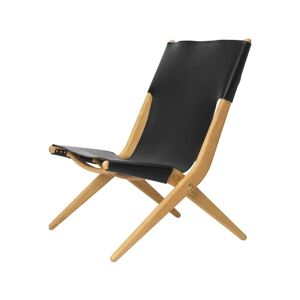 Audo Copenhagen Saxe Chair SH: 37 cm - Natur Olieret Eg/Sort Læder