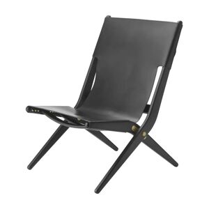 Audo Copenhagen Saxe Chair SH: 37 cm - Sortbejdset Eg/Sort Læder