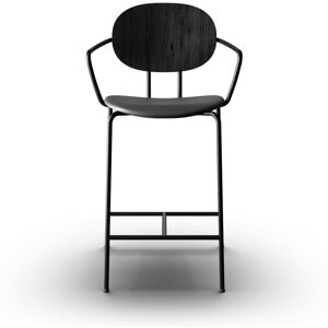 Sibast Furniture Piet Hein Bar Chair w. Armrest SH: 65 cm - Black Oak/Solid Black