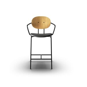 Sibast Furniture Piet Hein Bar Chair w. Armrest SH: 65 cm - Oil Oak/Solid Black