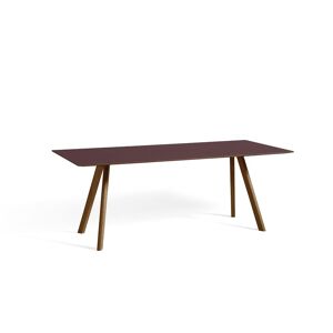 HAY CPH 30 Table 200x90x74 cm - Lacquered Solid Walnut/Burgundy Linoleum