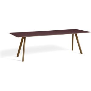 HAY CPH 30 Table 250x90x74 cm - Lacquered Solid Walnut/Burgundy Linoleum