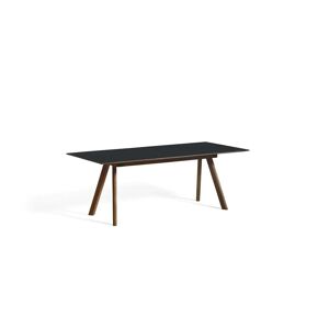HAY CPH 30 Extendable Table 200x90x74 cm - Lacquered Solid Walnut/Dark Grey Linoleum