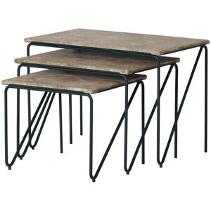 PLEASE WAIT to be SEATED Triptych Nesting Tables B: 57 cm - Brun/Grøn