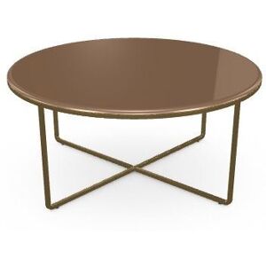 SOVET Piktor Sofabord Ø: 80 cm - Burnished Brass/Glass Tobacco