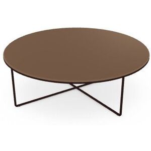 SOVET Piktor Sofabord Ø: 120 cm - Mocha/Frosted Glass Tobacco