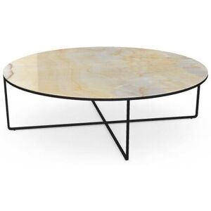 SOVET Piktor Sofabord Ø: 120 cm - Black/Ceramics Gold Onyx