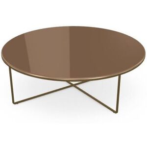 SOVET Piktor Sofabord Ø: 120 cm - Burnished Brass/Glass Tobacco