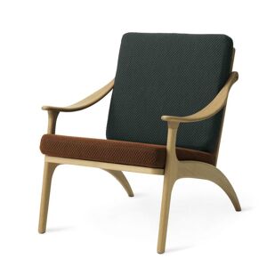 Warm Nordic Lean Back Lounge Chair SH: 41 cm - Oak/Brown/Petrol