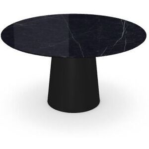 SOVET Totem Dining Table Ø: 140 cm - Black/Ceramics Polished Marquinia