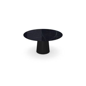SOVET Totem Dining Table Ø: 150 cm - Black/Ceramics Polished Marquinia