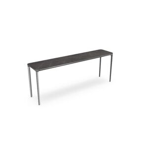 SOVET Slim 4 Legs Console L: 200 cm - Chrome/Ceramics Pre-polished Stone Grey