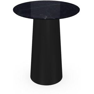 SOVET Totem Dining Table Ø: 62 cm - Black/Ceramics Polished Marquinia