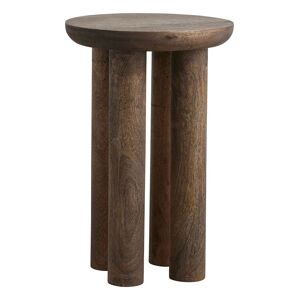 Nordal HELIN Side Table Dark Brown Ø:32 cm - Mango Wood