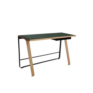 Bent Hansen Hemingway Skrivebord m. Opladerstation & Skuffe L: 120 cm - Matlakeret Eg/Conifer Green Linoleum