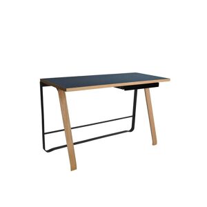 Bent Hansen Hemingway Skrivebord m. Opladerstation & Skuffe L: 120 cm - Matlakeret Eg/Smokey Blue Linoleum