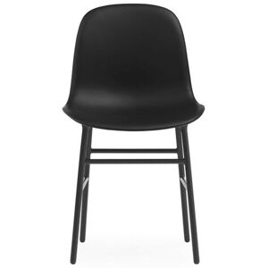 Normann Copenhagen Form Stol SH: 44cm - Sort Læder/Stål