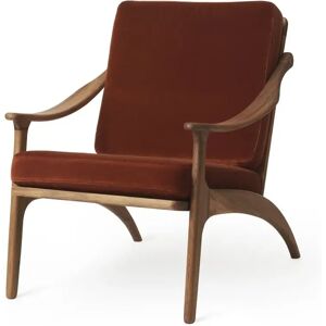 Warm Nordic Lean Back Lounge Chair SH: 41 cm - Teak/Brick Red