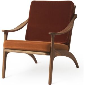 Warm Nordic Lean Back Lounge Chair SH: 41 cm - Teak/Brick/Rusty