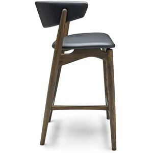 Sibast Furniture No 7 Bar Stool Fuldpolstret SH: 65 cm - Eg Mørk Olie/Sort læder