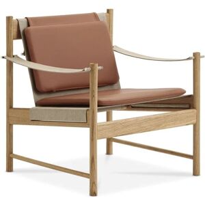 Brdr. Krüger HB Lounge Chair SH: 56,6 cm - Olieret Eg/Cognac Læder