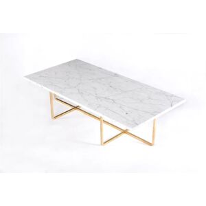 OxDenmarq OX Denmarq NINETY LARGE Table 120x60x40 cm - Solid Brass/White Carrara