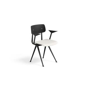 HAY Result Armchair Seat Upholstery SH: 46 cm - Black Powder Coated Steel/Black Oak Veneer/Steelcut 220