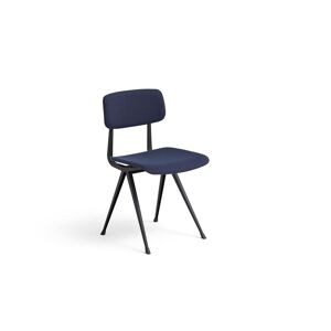 HAY Result Chair Full Upholstery SH: 46 cm - Black Powder Coated Steel/Steelcut Trio 796
