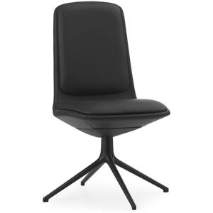 Normann Copenhagen Off Chair Lav m. Pude H: 100,8 cm - Black/Ultra Leather Black