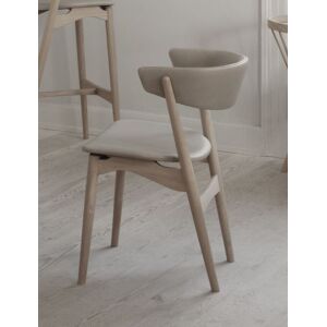 Sibast Furniture No 7 Dining Chair Fuldpolstret SH: 65 cm - Hvidolieret Eg/Læder Light Grey