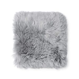 Natures Collection Zero Waste Seat Cover New Zealand Sheepskin Long Wool 35x35 cm - Light Grey