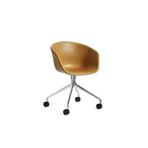 HAY AAC 25 About A Chair SH: 46 cm - Polished Aluminium/Sense Cognac