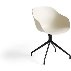 HAY AAC 220 About A Chair H: 82 cm - Black Powder Coated Alu 4 Star Swivel/Melange Cream