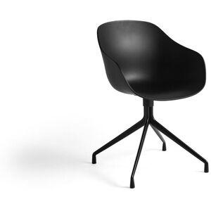 HAY AAC 220 About A Chair H: 82 cm - Black Powder Coated Alu 4 Star Swivel/Black