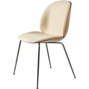 GUBI Beetle Dining Chair Conic Base - Black Chrome Base/Walnut Shell/Flair