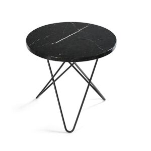 OxDenmarq OX Denmarq MINI O Table Ø: 40 cm - Black Powder Coated Steel/Black Marquina Marble
